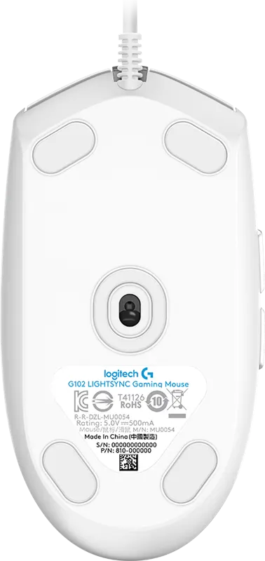 Мышь Logitech игровая G102 LIGHTSYNC, белая (M/N: MU0054) (910-005824)